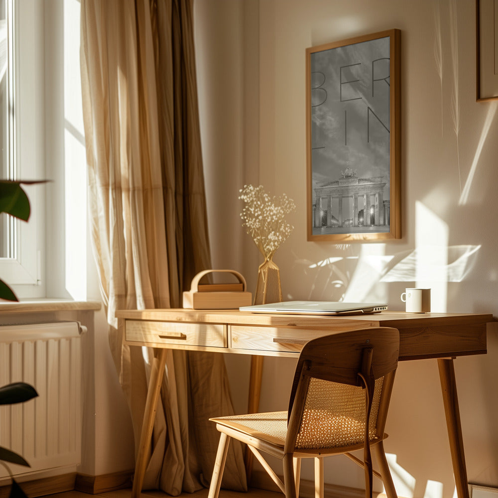 BERLIN Brandenburg Gate | Text & Skyline Poster